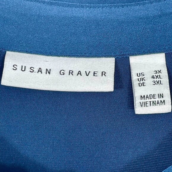 Susan Graver Liquid Knit Navy Zip-Front Shirt Dress with Tie Waist | Plus 3X - Picture 5 of 12